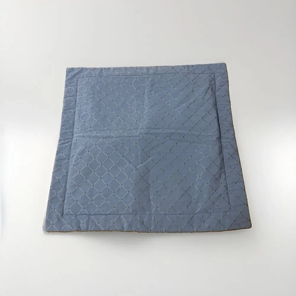 Lot Of 2 Thomasville Decorative Pillow Blue Case 30 X 30 Diamond Border Lined